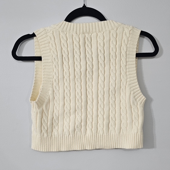 Princess Polly Cropped Sweater Vest off white S/M - Picture 5 of 5
